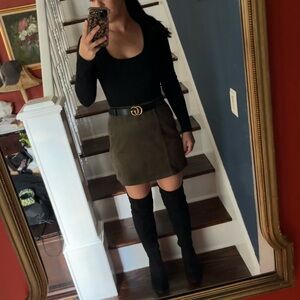 Rewash Olive Green Mini Skirt
